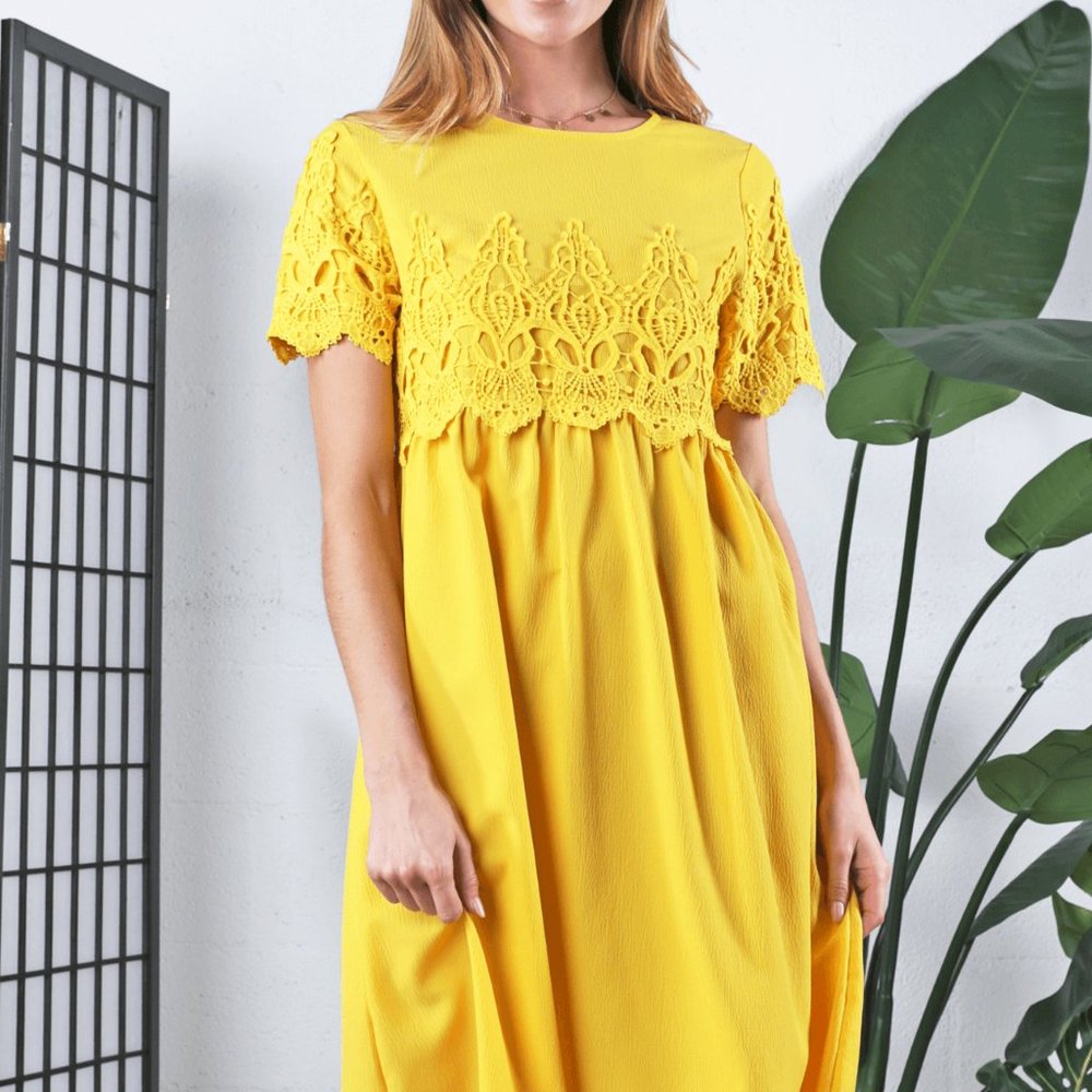Peony Modest Dress | Yellow